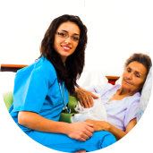 image of a female nurse with a female patient